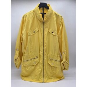 Style & Co. Sport Yellow Utility Jacket Size XL Zip Front 101-908